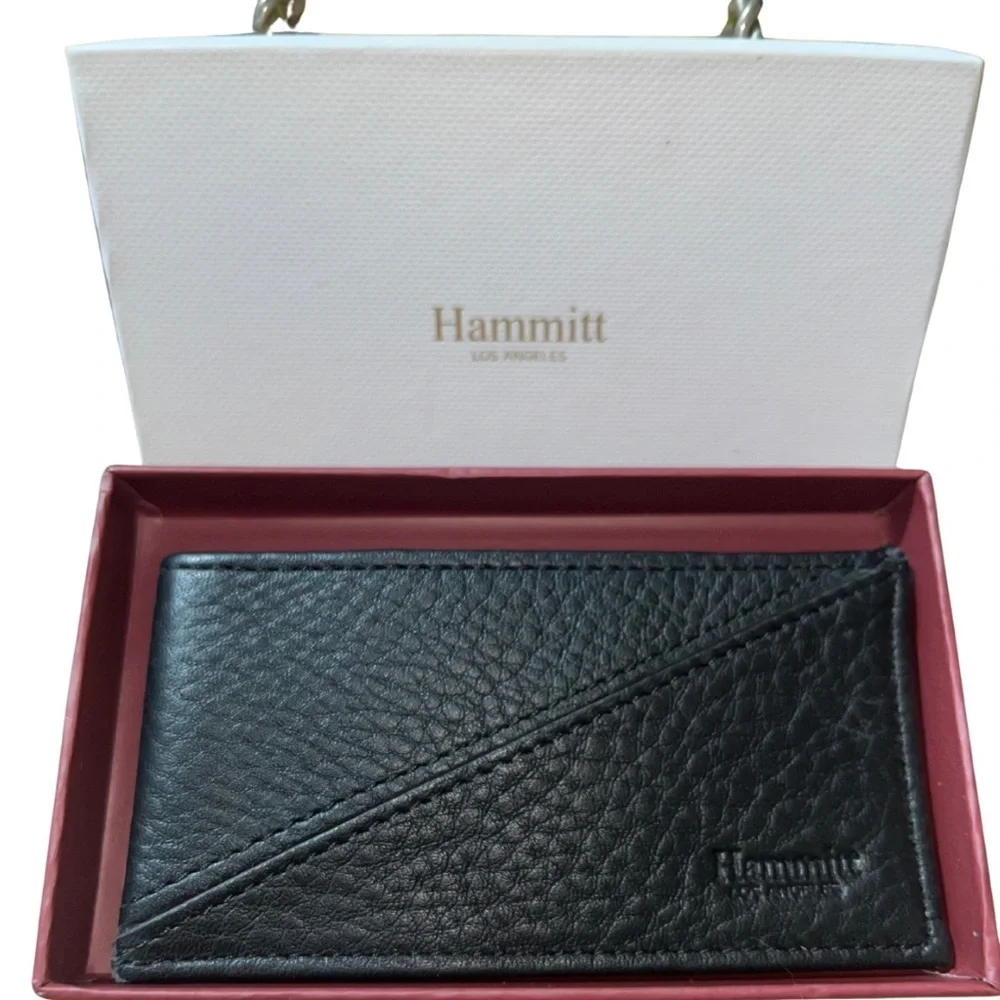 Hammitt LA Slim Minimalist Metro Leather Card Holder Wallet - Black NWOT